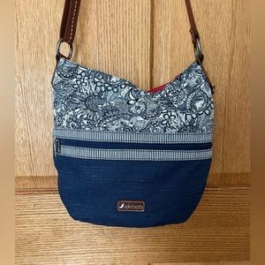 Sakroots Navy Blue Floral Crossbody Shoulder Bag